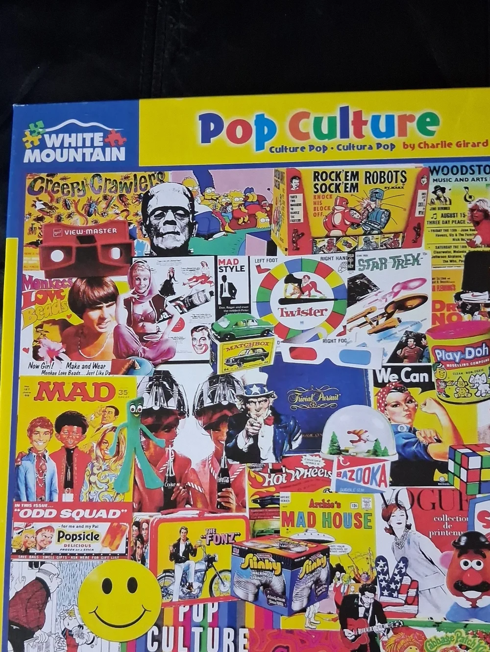 White Mountain Pop Culture 1000-Piece Jigsaw Puzzle - Bright Yellow Border